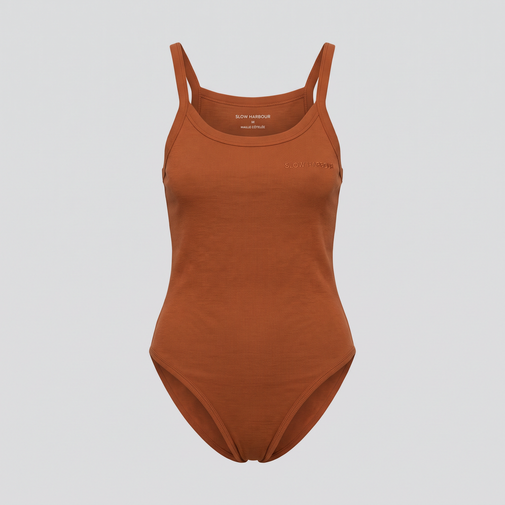 Body côtelé, rouille, vue de face — SLOW HARBOUR