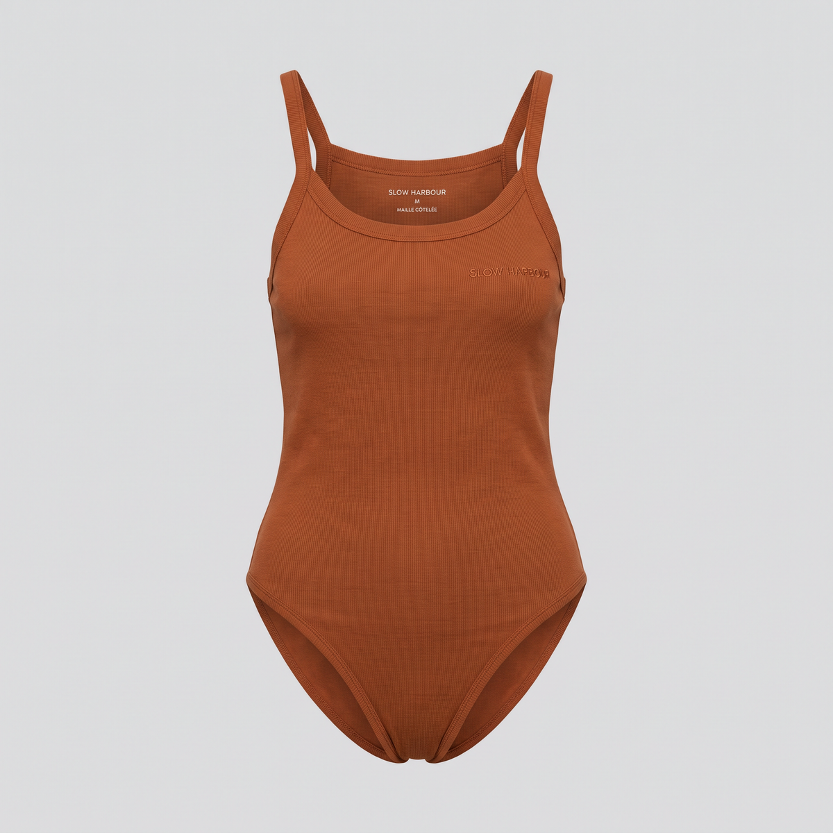 Body côtelé, rouille, vue de face — SLOW HARBOUR