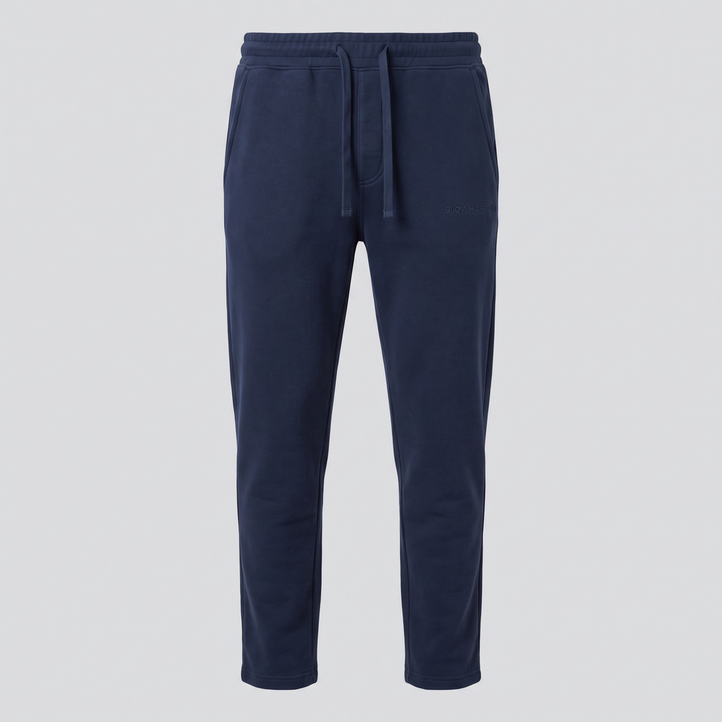 Pantalon fuselé, bleu marine, vue de face — SLOW HARBOUR