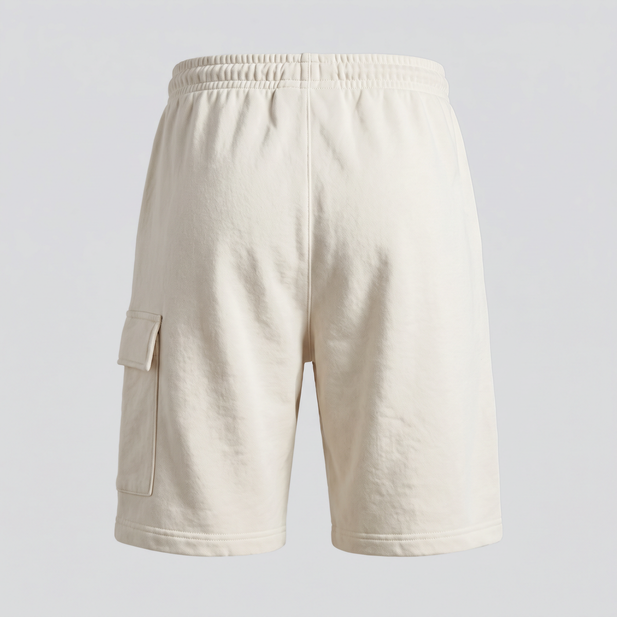Short cargo en molleton, écume, vue de dos — SLOW HARBOUR
