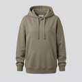Sweat oversize à capuche, kaki, vue de face — SLOW HARBOUR