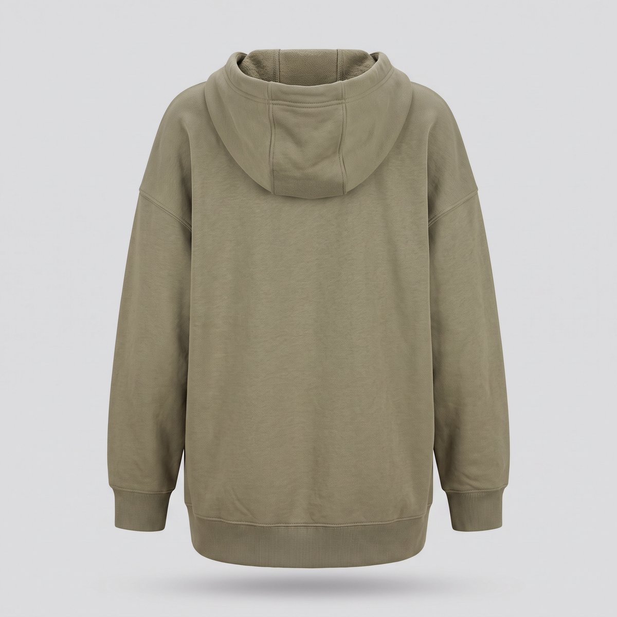 Sweat oversize à capuche, kaki, vue de dos — SLOW HARBOUR