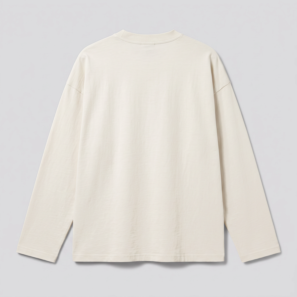T-shirt manches longues, écume, vue de dos — SLOW HARBOUR